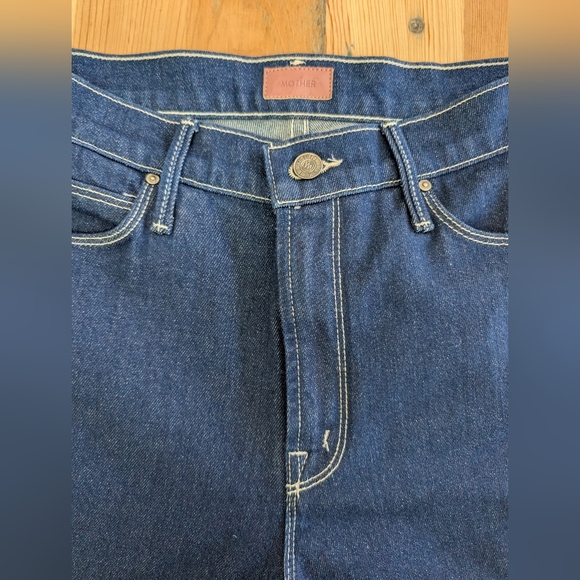 NWT MOTHER The Double Dazzler High Rise Straight Dark Denim Jeans Sz. 29 - Picture 6 of 8